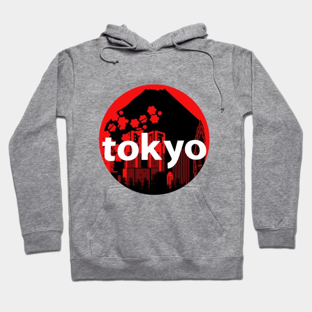 Japan Tokyo Skyline Graphic Hoodie by UNDERGROUNDROOTS